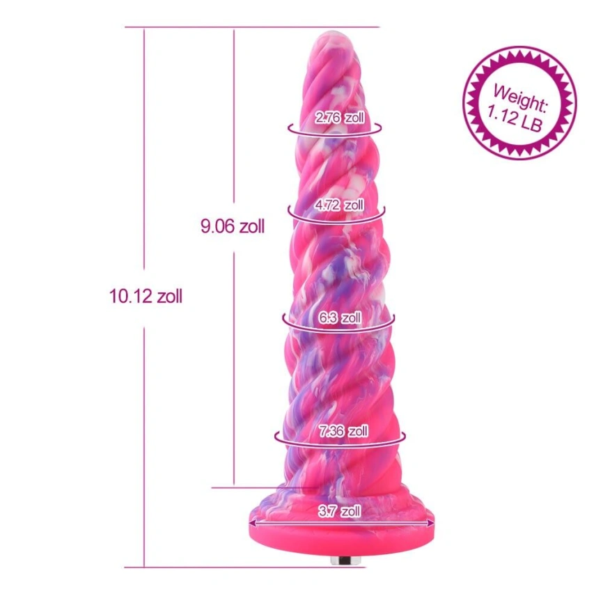 Фантазийный фаллоимитатор 10.12″ для секс-машин Hismith Silicone Dildo rose Monster Series, KlicLok фото 4