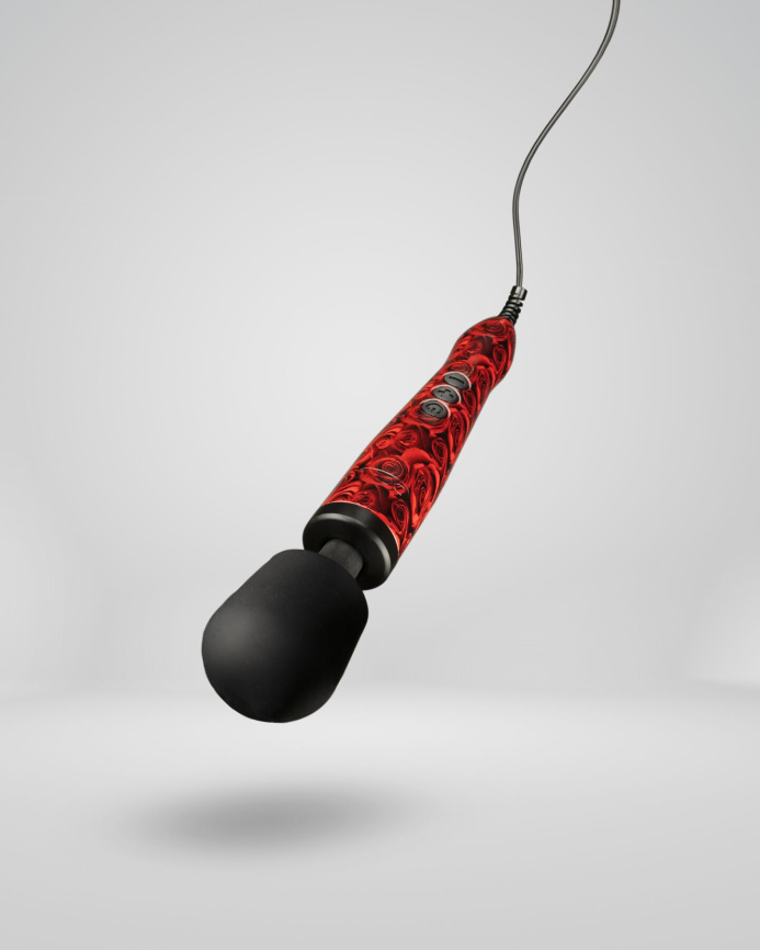 Вібромасажер DOXY Original ROSE PATTERN, дуже потужний, живлення 220В, пульсівні вібрації фото 5