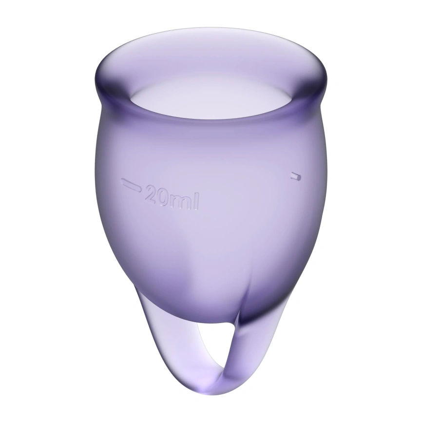 Набор менструальных чаш Satisfyer Feel Confident (lila), 15мл и 20мл, мешочек для хранения фото 2