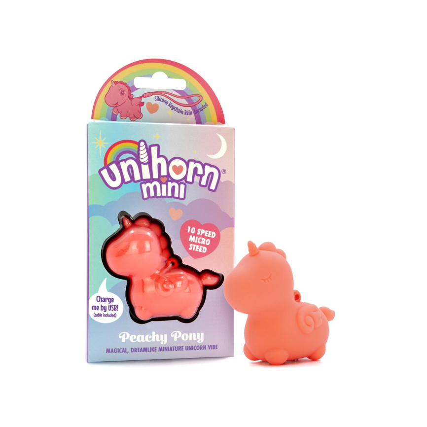 Вібратор-мінієдиноріжка Unihorn Mini – Peachy Pony, брелок з вібрацією, 10 режимів фото 5