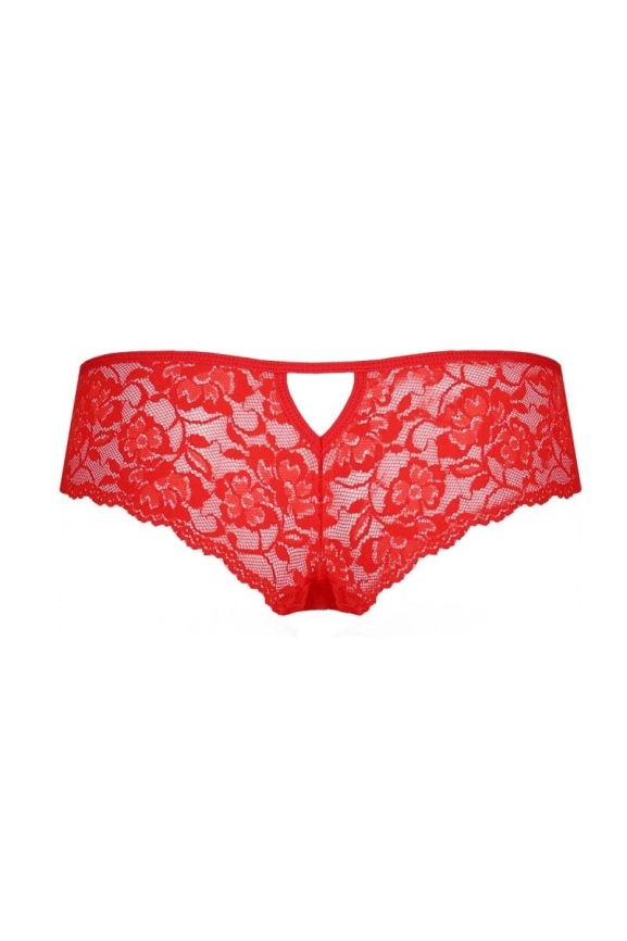 Трусики-бразилиана из цветочного кружева Passion RAJA THONG XXL/XXXL, red фото 6
