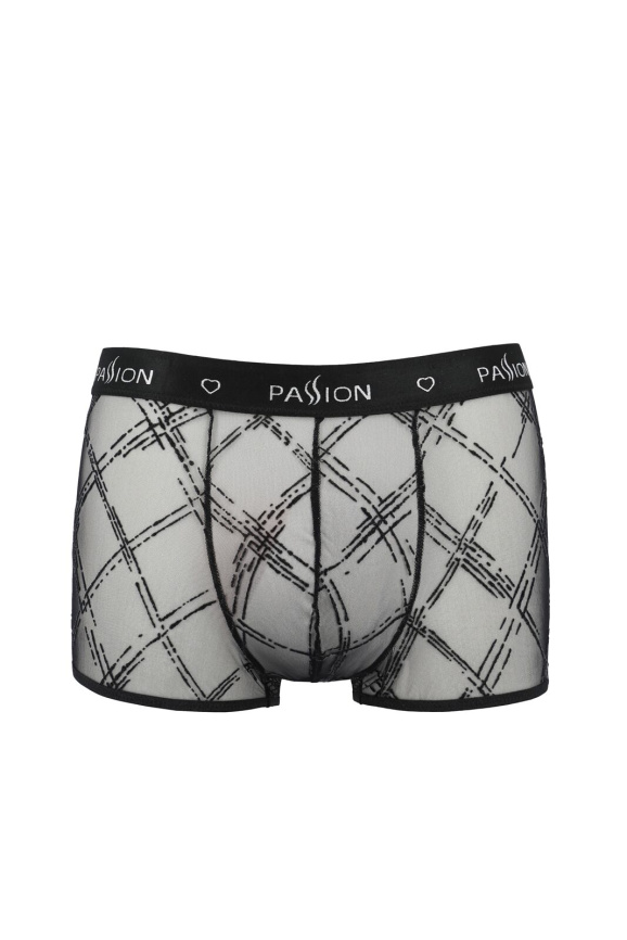 Чоловічі прозорі боксери Passion 032 SHORT JAMES L/XL Black, сітка фото 3