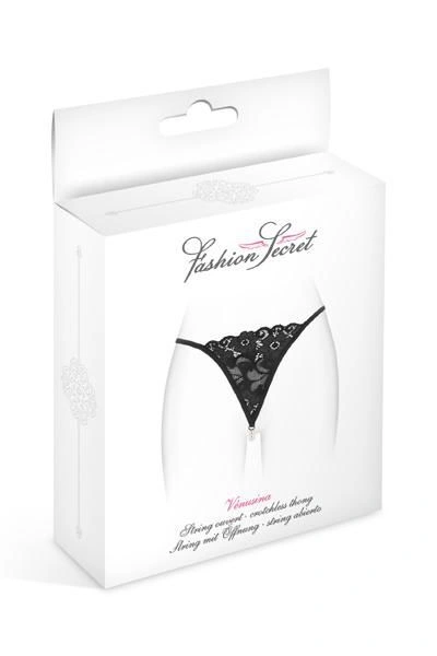Трусики-стринги с жемчужной ниткой Fashion Secret VENUSINA Black фото 3