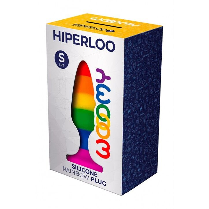 Силіконова анальна пробка Wooomy Hiperloo Silicone Rainbow Plug S, діаметр 2,4 см, довжина 9 см фото 3
