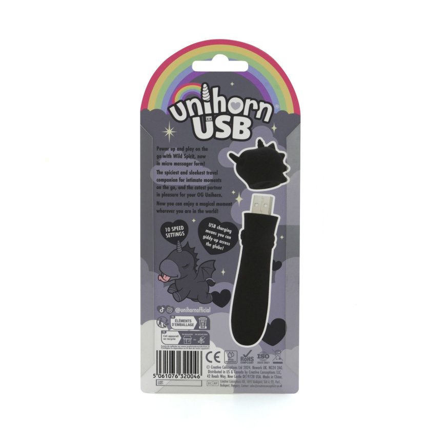 Вібратор-єдиноріжка Unihorn USB Bullet – Wild Spirit, віброкуля, USB-зарядка, 10 режимів фото 5