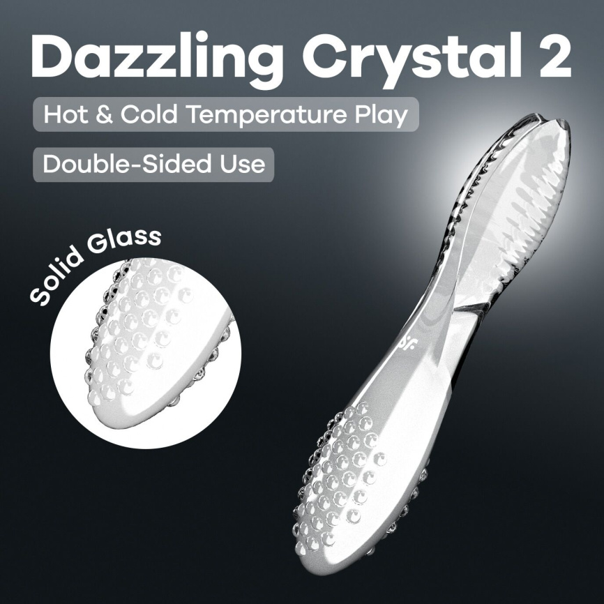 Двосторонній скляний дилдо Satisfyer Dazzling Crystal 2 Transparent фото 6