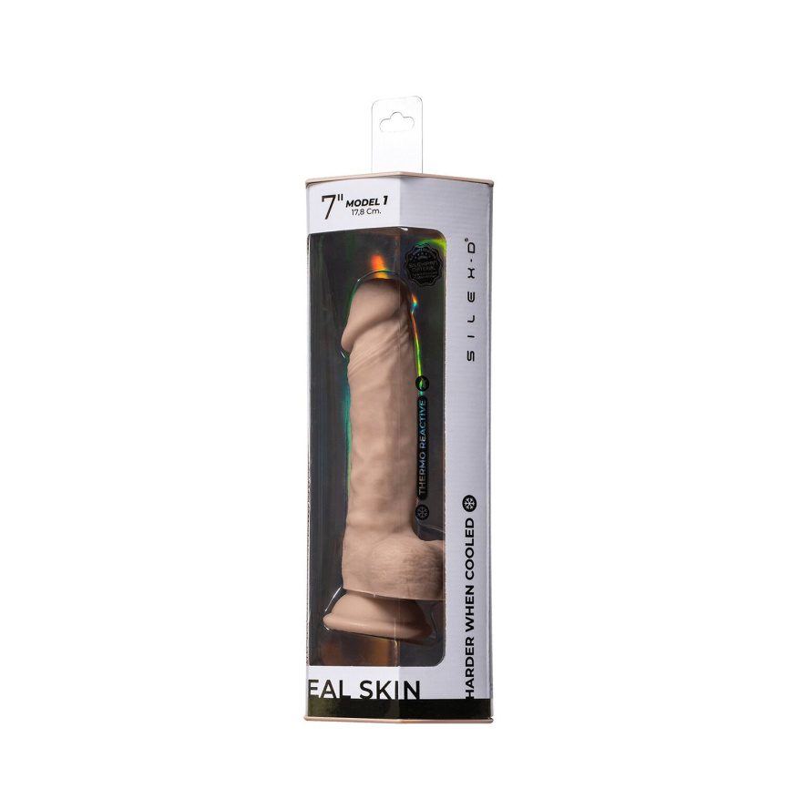 Фалоімітатор SilexD Johnny Real Skin Flesh MODEL 1, суперреалістичний, на присосці, діаметр 3,8 см фото 7