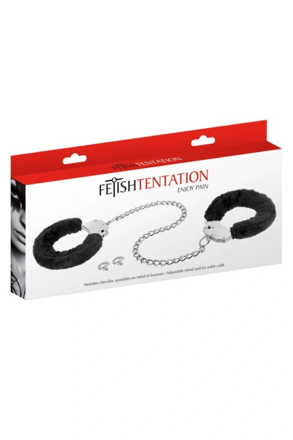 Поножи Fetish Tentation Adjustable metal and fur ankle cuffs фото 4