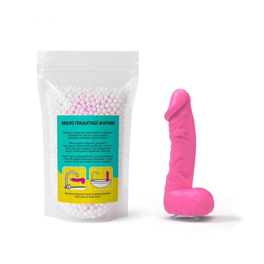 Мило у формі пеніса Чистий Кайф LARGE Pink, крафтове мило-член, натуральне фото 4