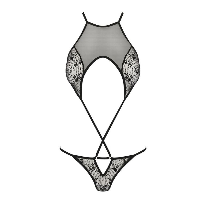 Ажурний боді Passion AZALIA BODY L/XL, black фото 3