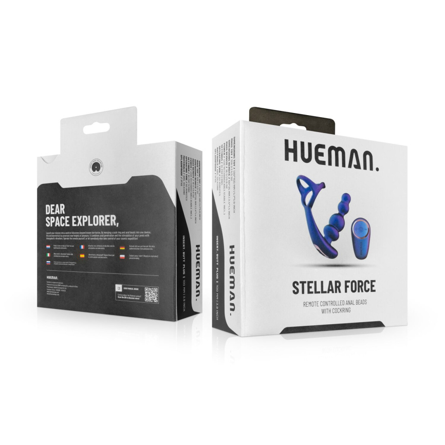Анальний вібратор з ерекційним кільцем Hueman - Stellar Force Anal Beads with Cockring фото 8