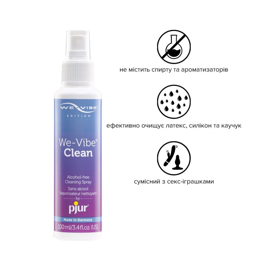 Антибактериальный спрей pjur We-Vibe Clean 100 мл без спирта и ароматизаторов фото 2