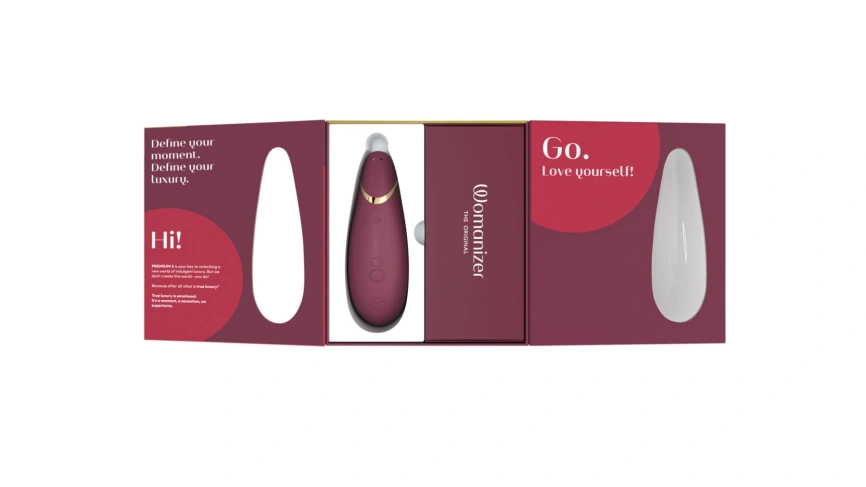 Вакуумный клиторальный стимулятор Womanizer Premium 2 - Bordeaux, функции Autopilot и Smart Silence фото 7