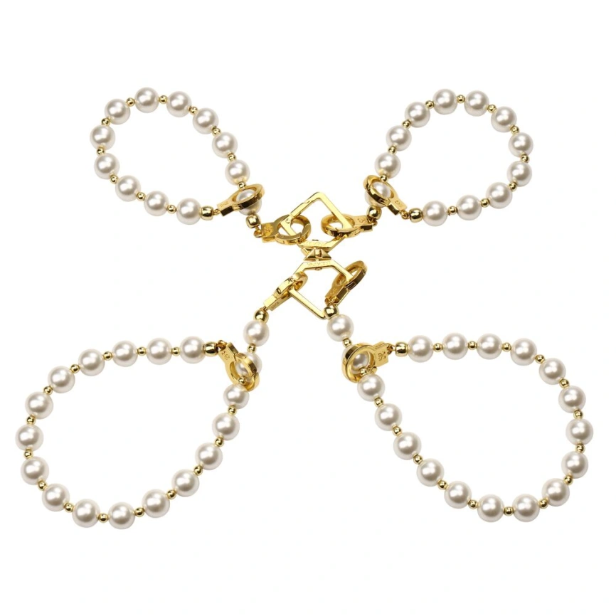 Жемчужные наручники и поножи LOCKINK Pearl Handcuffs & Anklecuffs фото 1