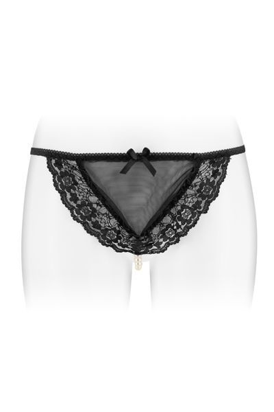 Трусики-стрінги з перлинною ниткою Fashion Secret KATIA Black фото 1