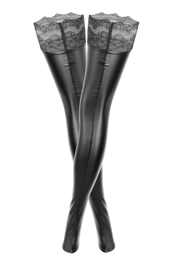 Панчохи з мокрим ефектом Noir Handmade F135 Powerwetlook stockings, XXL, без мисків фото 4