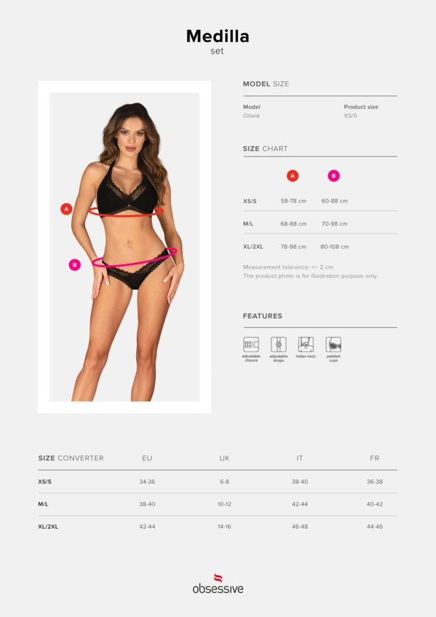 Комплект Obsessive Medilla 2-pcs set XL/2XL фото 5