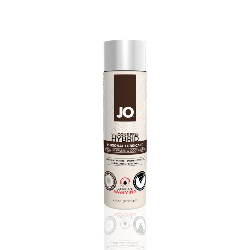 Розігрівальна змазка-крем з кокосовою олією JO Coconut Hybrid WARMING (120 мл) біла фото 1
