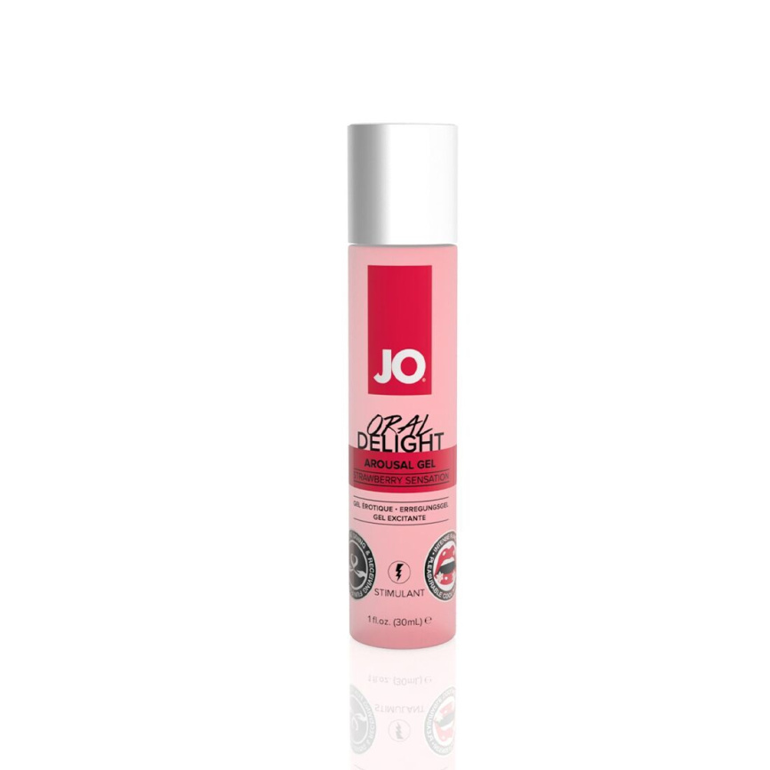 Гель для оральних пестощів JO Oral Delight — Strawberry Sensation (30 мл), ефект холод-тепло фото 1