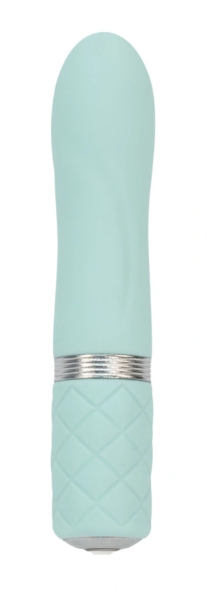 Роскошный вибратор PILLOW TALK - Flirty Teal с кристаллом Swarovski, гибкая головка фото 2