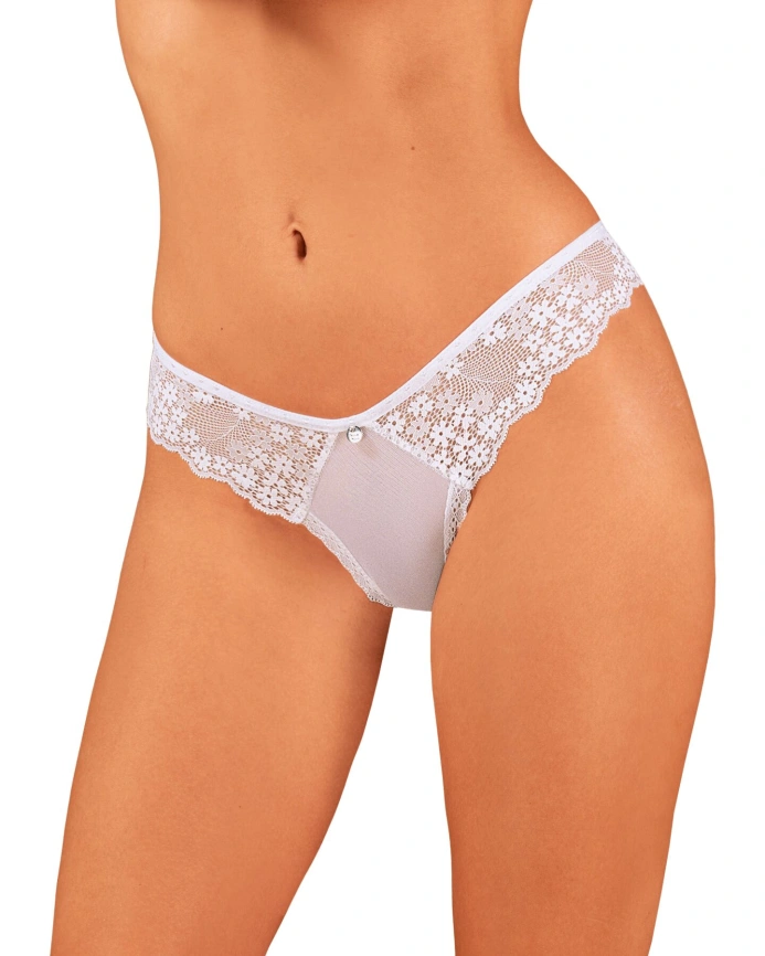 Полупрозрачные трусики Obsessive Heavenlly panties XL/2XL, открытые ягодицы фото 1