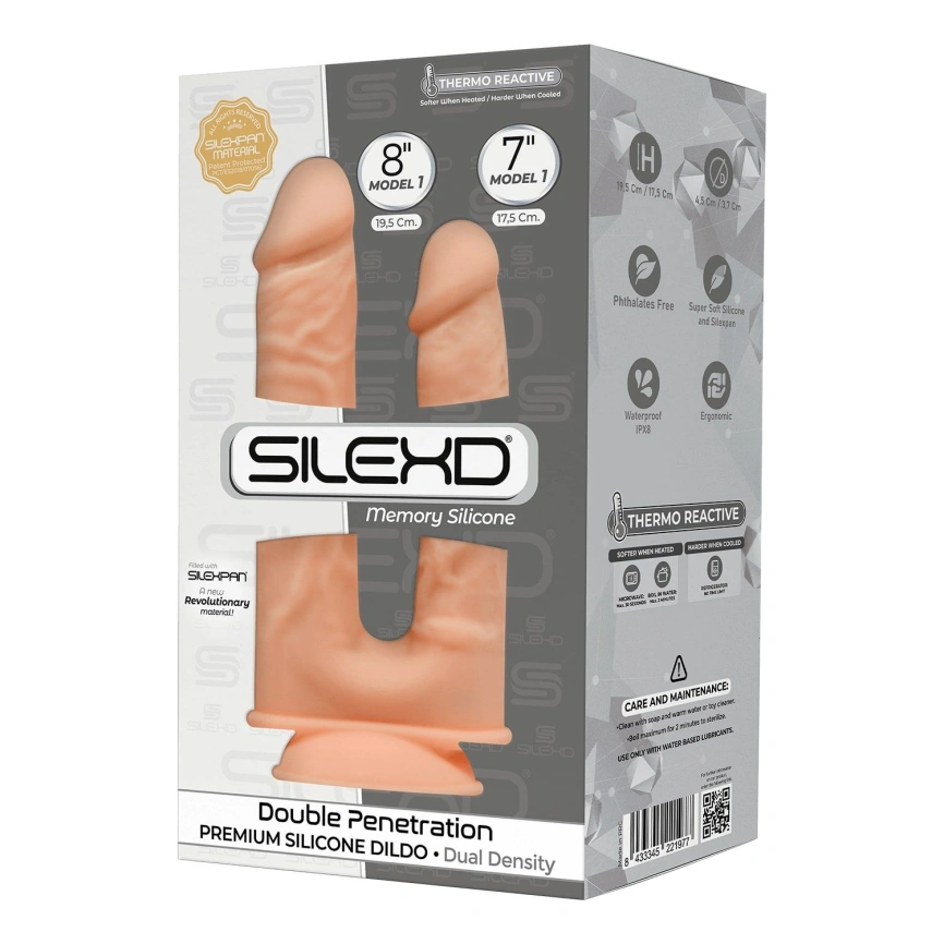 Фаллоимитатор двойной SilexD Double Gusto Flesh (Model 1 size 8" & 7"), двухслойный, силикон + Silexd фото 3