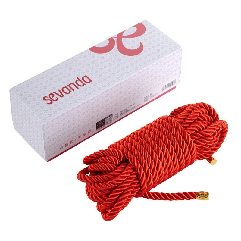 Веревка для шибари LOCKINK SEVANDA Shibari Pratice Rope, красная, 8 м, нейлон+хлопок фото 2