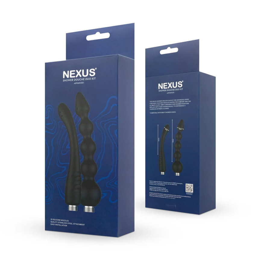 Набір анальних насадок для душу Nexus Advanced Shower Douche Duo Kit – Black, 2 шт (м'ята упаковка!!!) фото 10