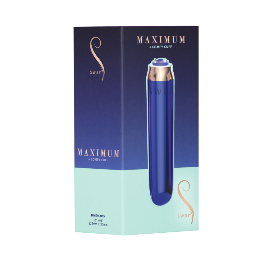 Віброкуля Swan Maximum + Comfy Cuff Blue, суперпотужна, різна інтенсивність, силіконова манжета фото 8