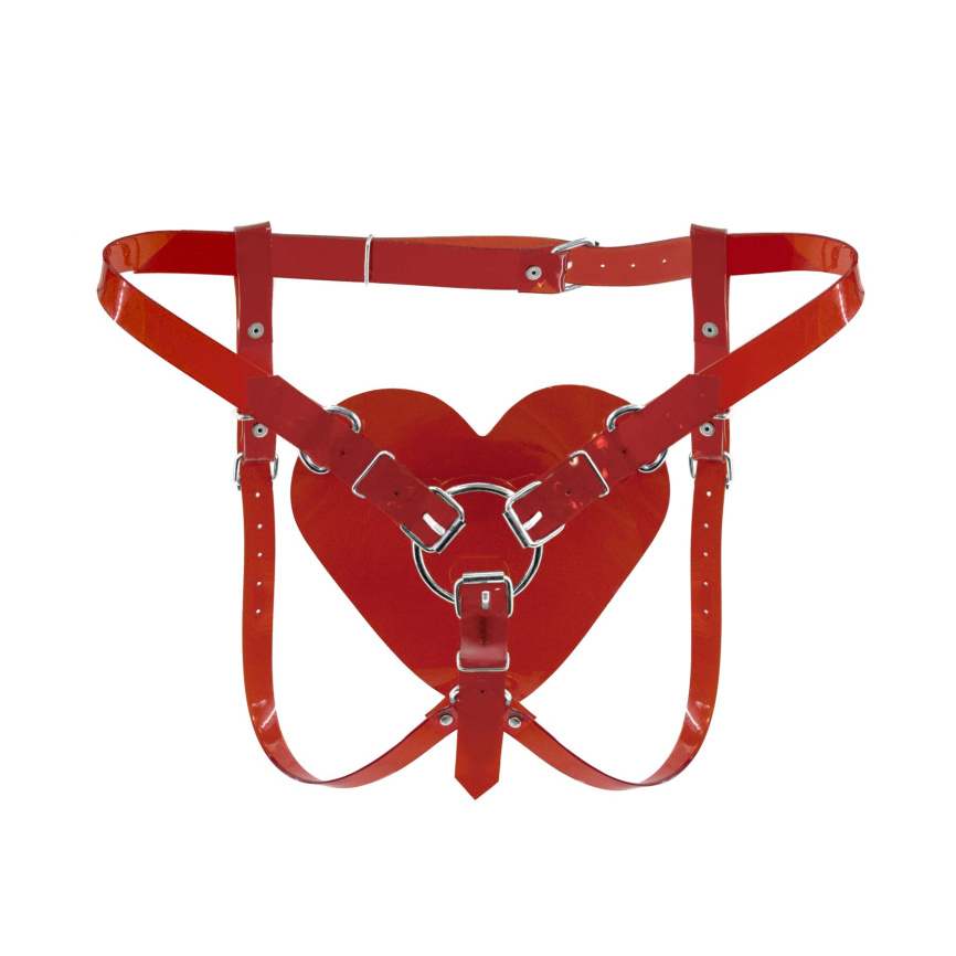 Трусики Серце для страпону Feral Feelings - Hearts Strap-on Belt Red фото 1