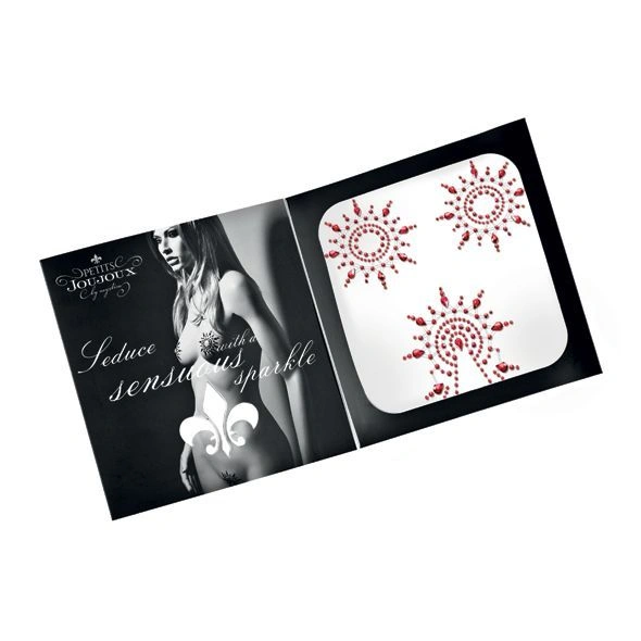Пэстис из кристаллов Petits Joujoux Gloria set of 3 - Red, украшение на грудь и вульву фото 3