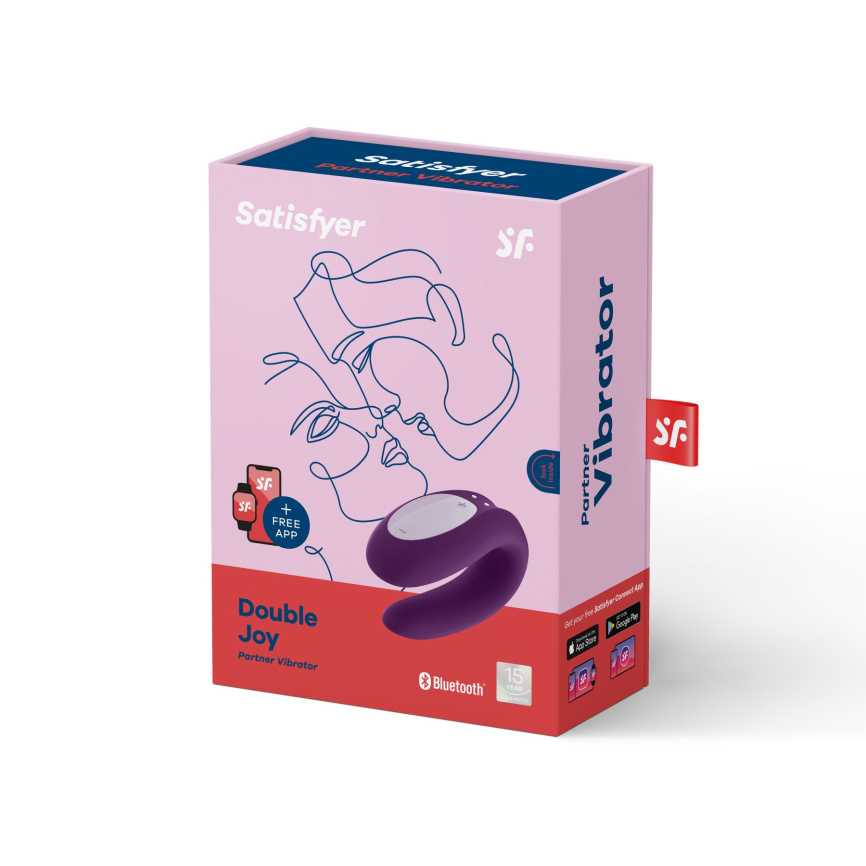 Смарт-вібратор для пар Satisfyer Double Joy Violet із широким кліторальним стимулятором фото 7
