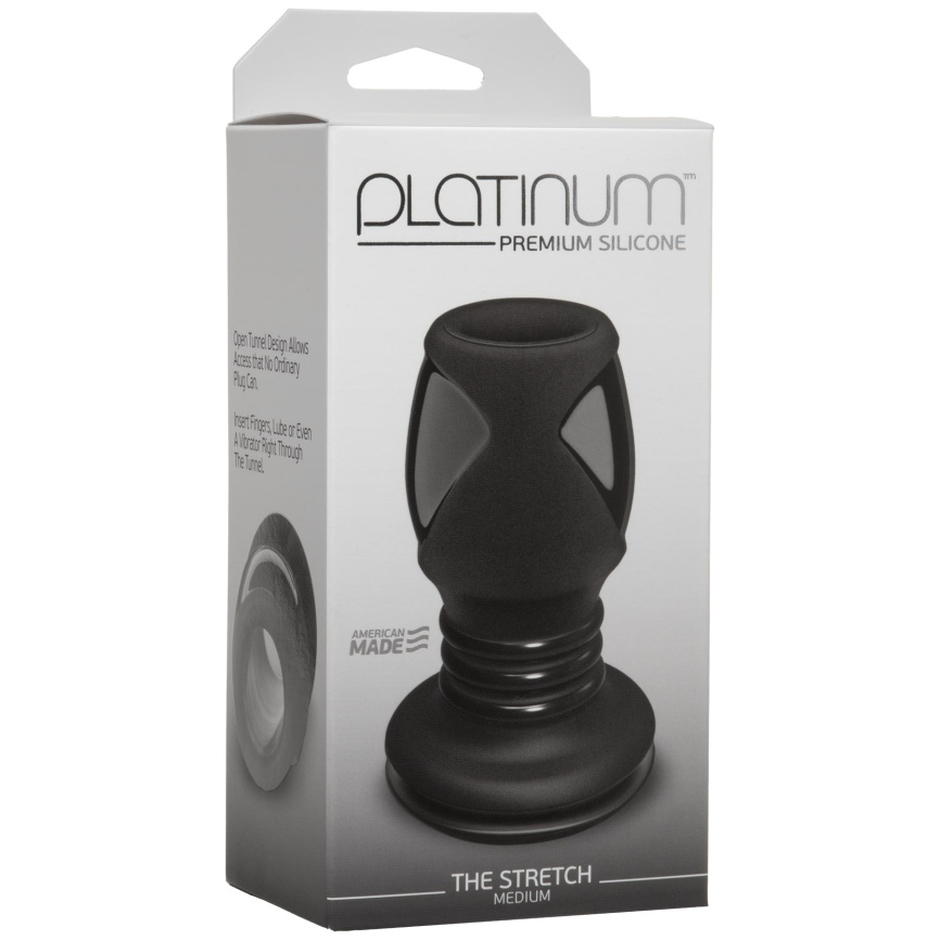 Анальний тунель Doc Johnson Platinum Premium Silicone — The Stretch — Medium — Black фото 2