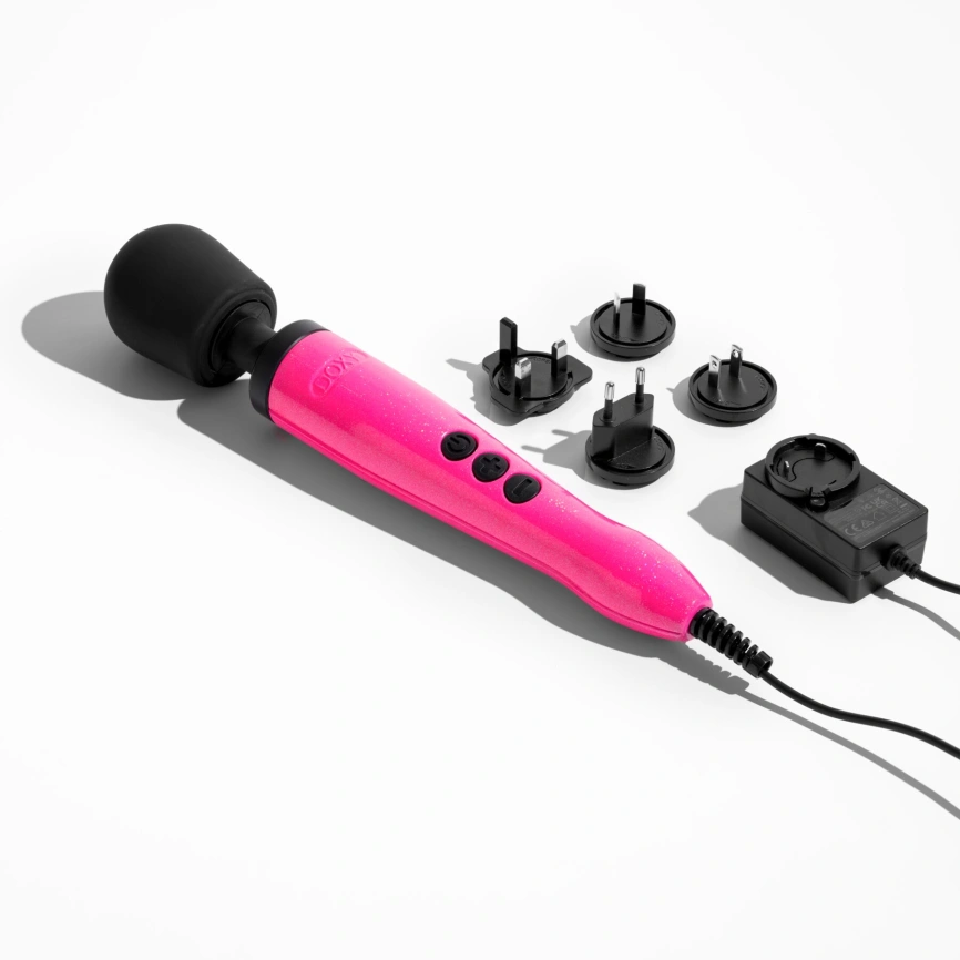 Вибромассажер DOXY Die Cast Massager Hot Pink, очень мощный, питание 220В, металлический корпус фото 4