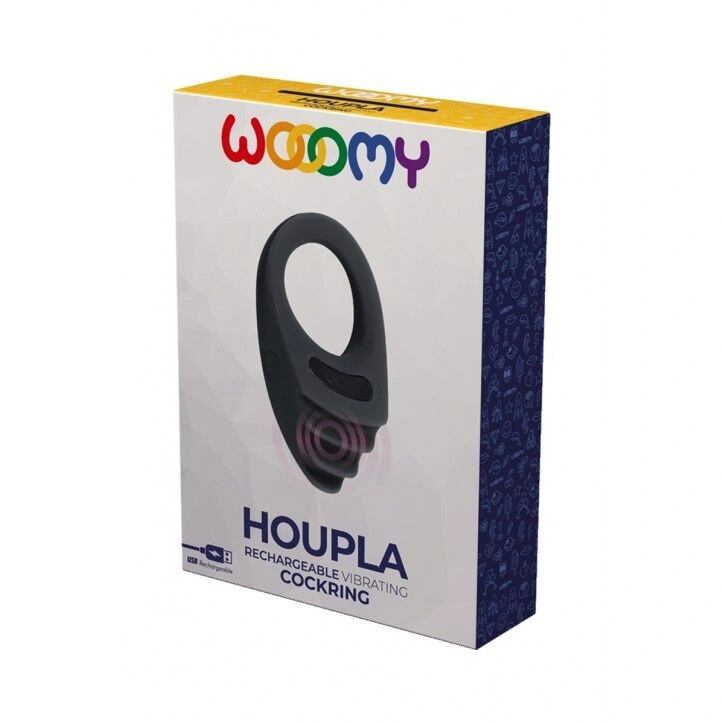Эрекционное виброкольцо Wooomy Houpla, 10 режимов вибрации, диаметр 3 см фото 3
