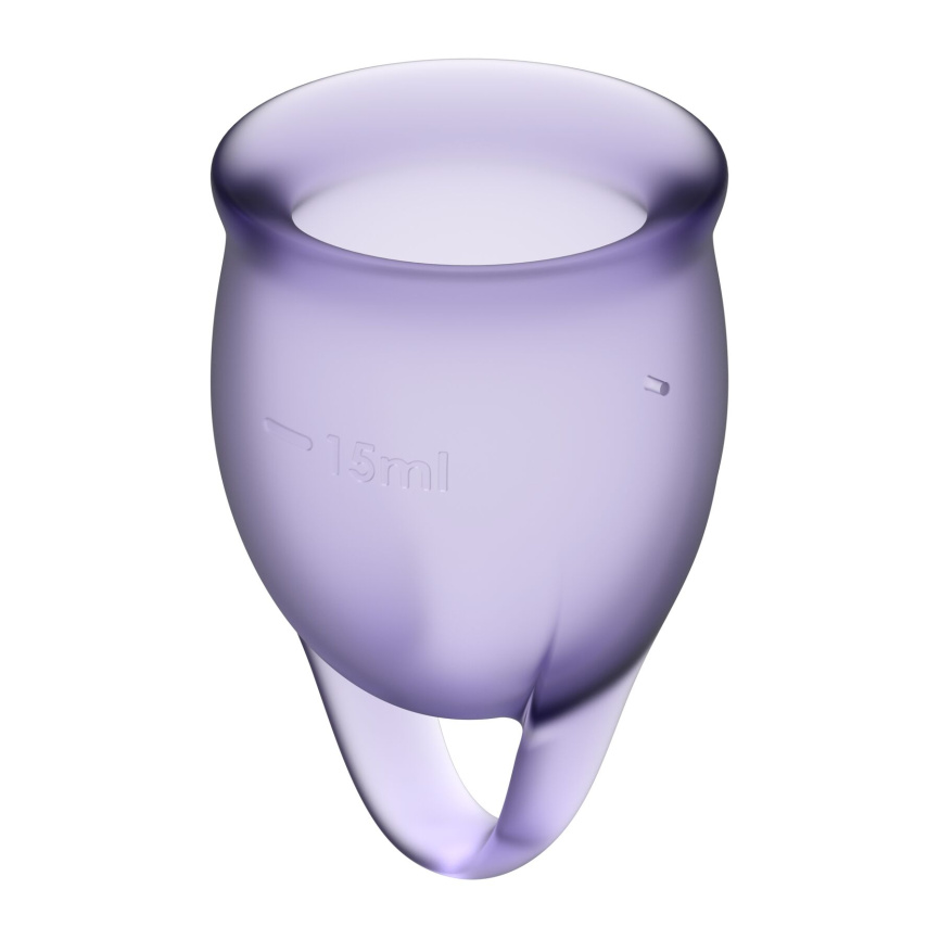 Набір менструальних чаш Satisfyer Feel Confident (lila), 15мл та 20мл, мішечок для зберігання фото 3