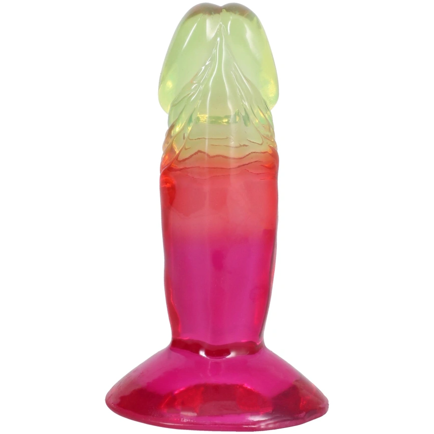 Дилдо Doc Johnson Crystal Jellies - 4.5 Inch Classic Dong - Rainbow фото 4