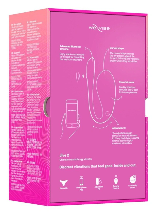 Смарт-виброяйцо We-Vibe Jive 2 Electric Pink, пульт ДУ, до 4 часов работы фото 13