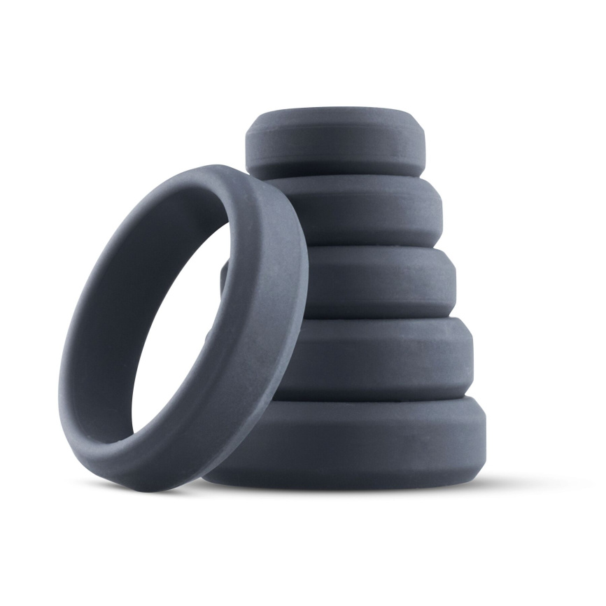 Набір ерекційних кілець Boners 6-Piece Cock Ring Set, діаметр від 2,6 до 5,7 см, силікон фото 1