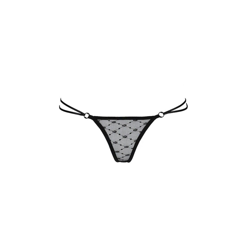 Трусики на зав'язочках з боків Passion Exclusive ZITA THONG XXL/XXXL, black фото 5
