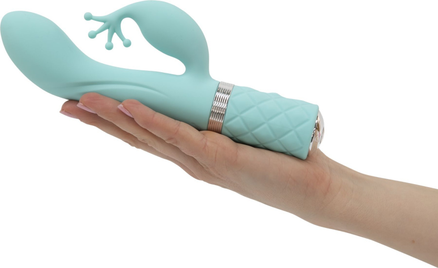 Розкішний вібратор-кролик Pillow Talk - Kinky Teal з кристалом Сваровські, потужний фото 5