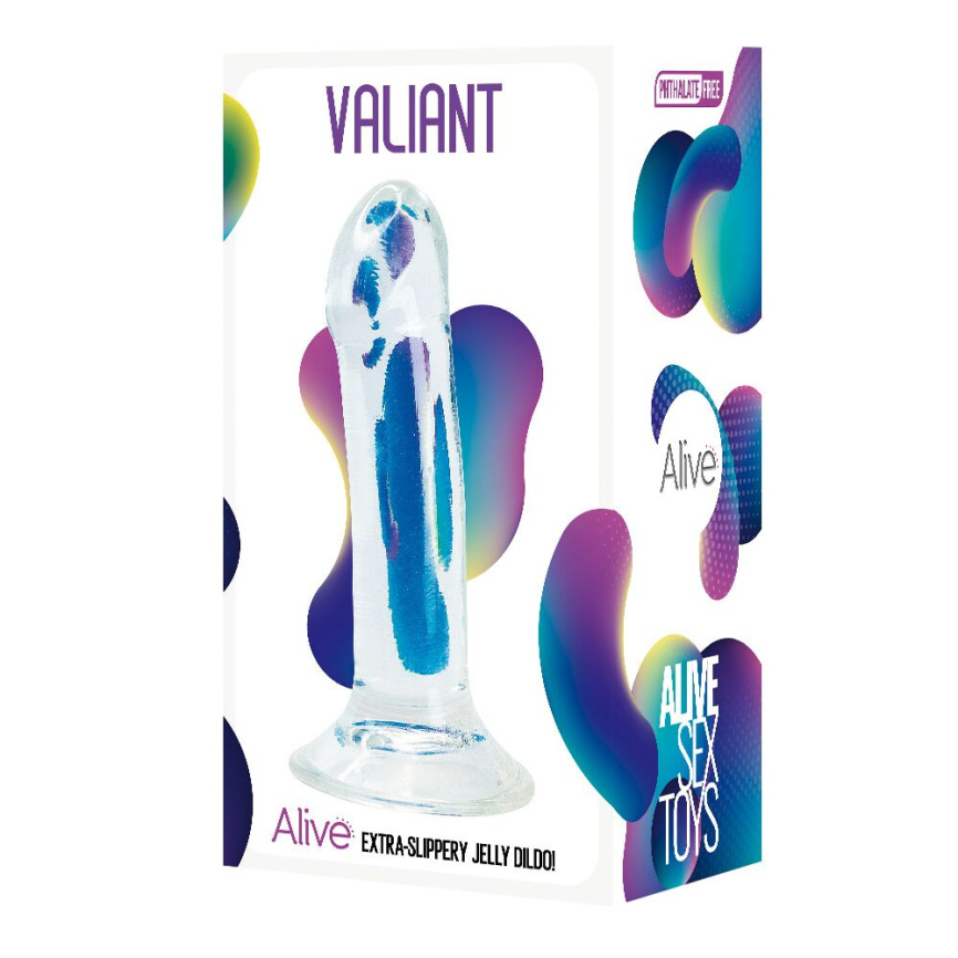 Прозорий фалоімітатор Alive Valiant Jelly Dildo фото 2