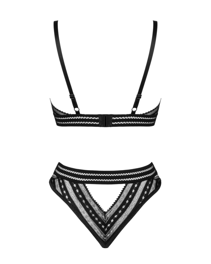 Комплект білизни Obsessive Natilya 2-pcs set XS/S, black, бюстгальтер, трусики фото 4
