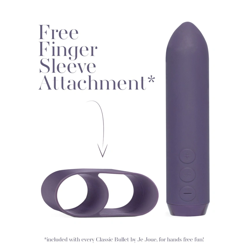 Минивибратор Je Joue - Classic Bullet Vibrator Purple с глубокой вибрацией и фиксацией на палец фото 8