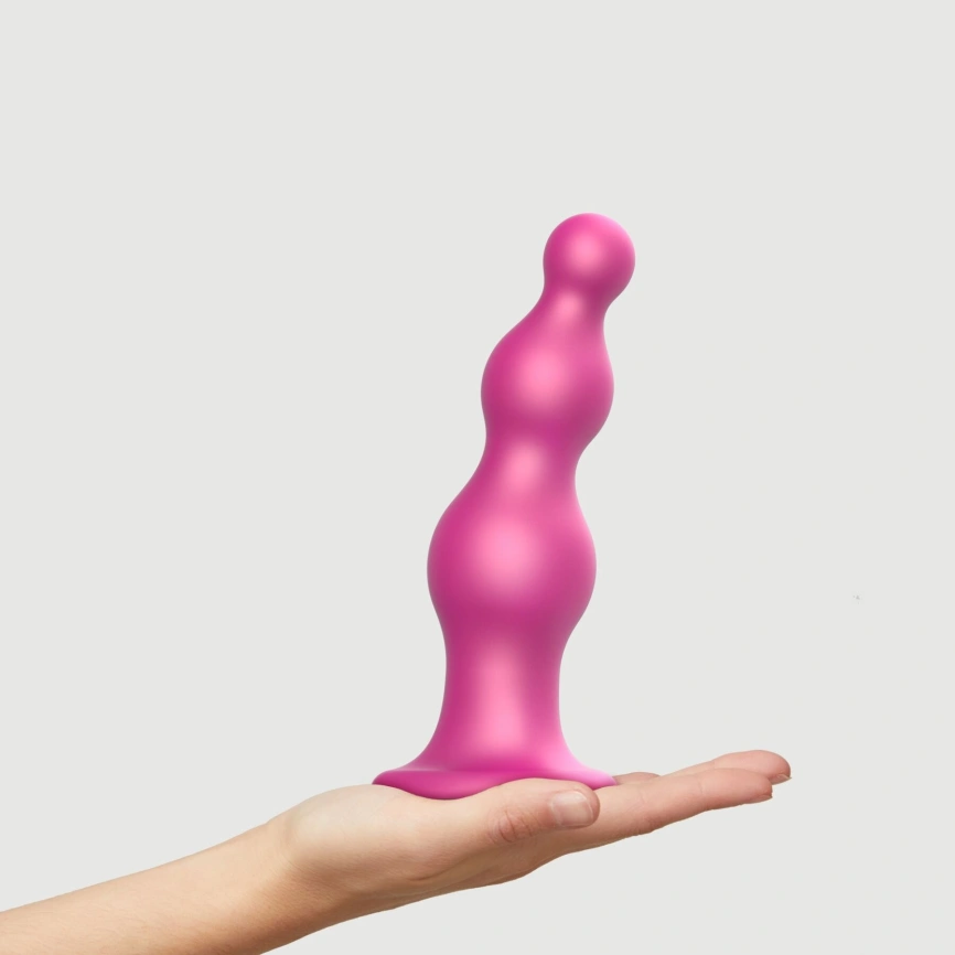 Насадка для страпона Strap-On-Me Dildo Plug Beads Framboise Metallic XXL фото 2