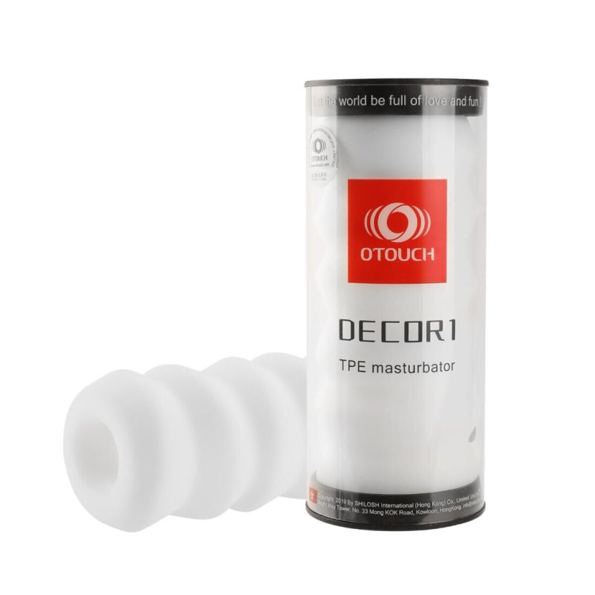 Мастурбатор Otouch DECOR 1-D, ефект всмоктування, реберця-кільця, звужений діаметр фото 6