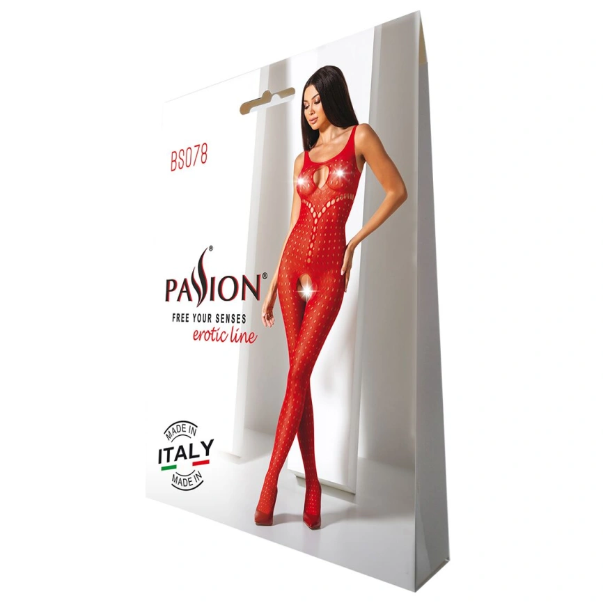 Бодистокинг с доступом к интимным местам Passion BS078 red фото 11