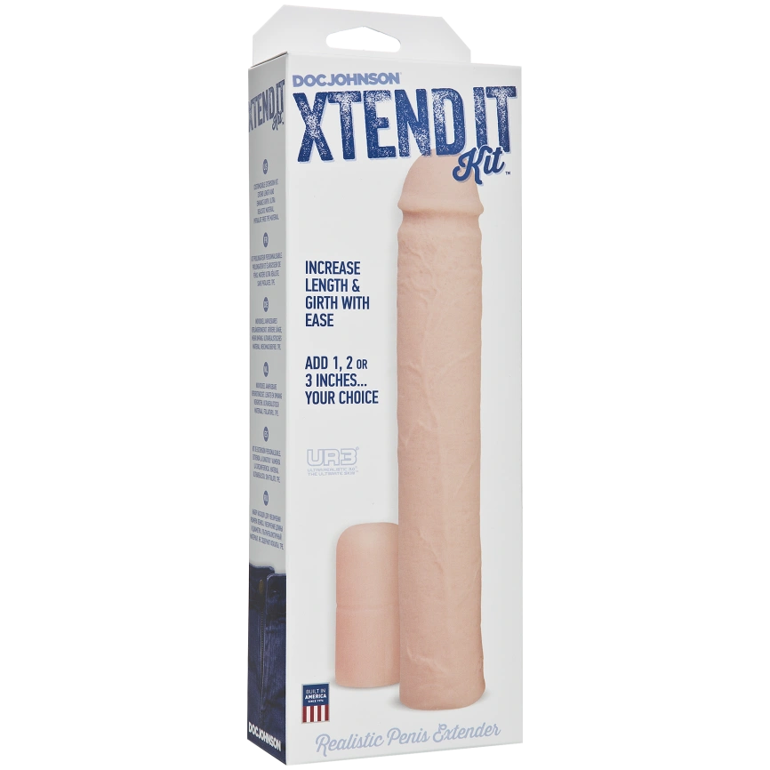 Насадка на член Doc Johnson Xtend It Kit White, удлиняющая (до +7,6 см) и утолщающая (до +1,2 см) фото 2