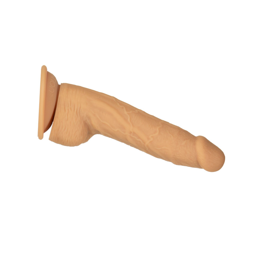 Фалоімітатор ADDICTION Dual Density Silicone Dildo Caramel 8″, присоска, діаметр 4,3 см, віброкуля фото 3