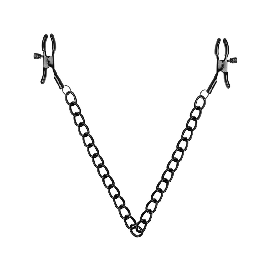 Затискачі для сосків Bedroom Fantasies Nipple Clamps with Chain - Black фото 1